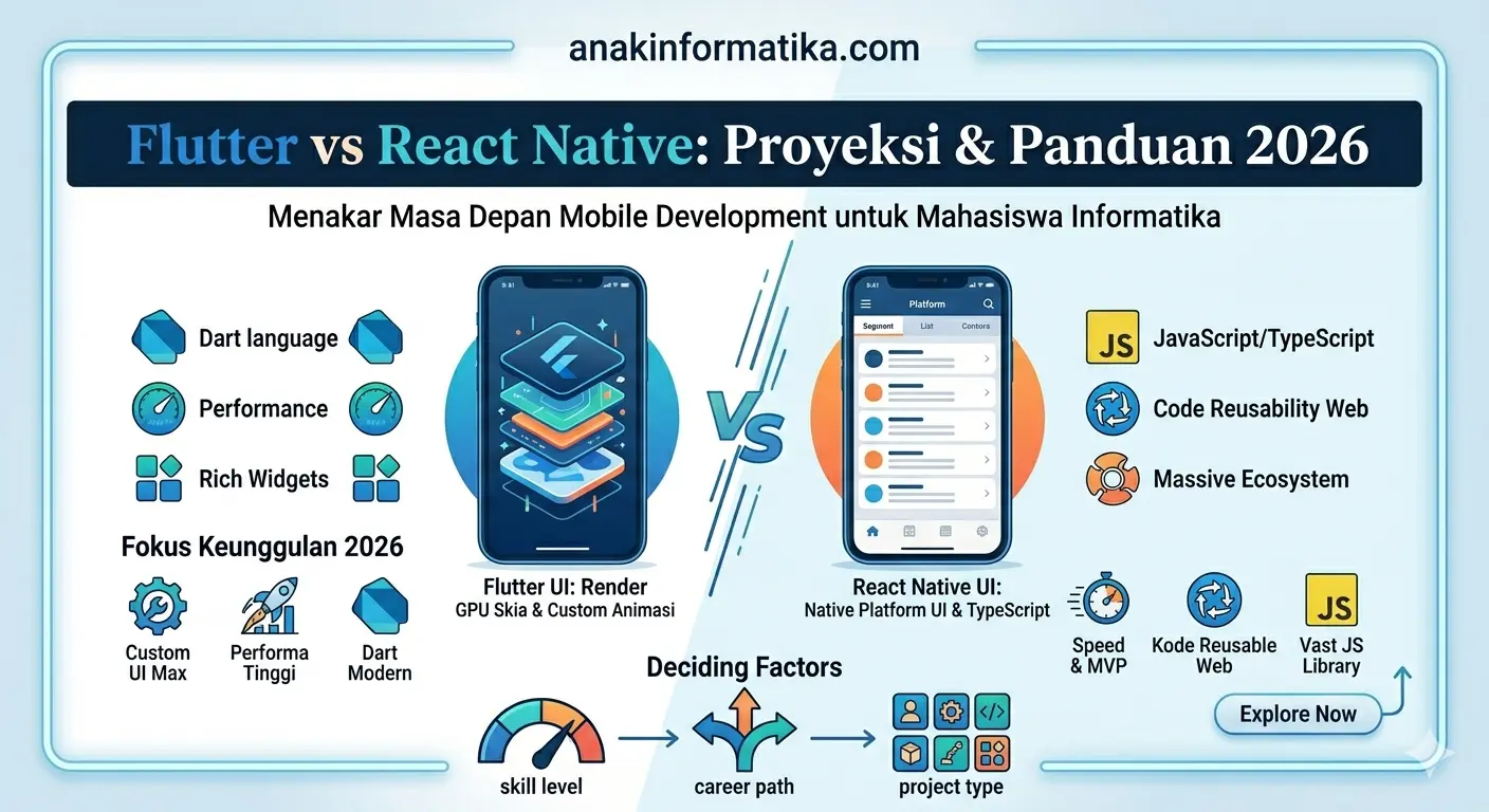 Duel Framework 2026: Flutter vs React Native, Pilihan Krusial Mahasiswa Informatika